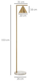 Lampa de podea, abajur reglabil, 31x26x153 cm aurie HOMCOM | Aosom RO