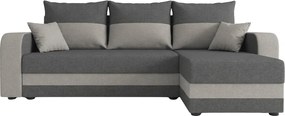 Canapea extensibila reversibila pe colt in forma de L VALERIO 238x140 cm, gri inchis/gri deschis + 2 pernute GRATUIT