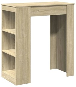 854384 vidaXL Masă de bar cu rafturi, stejar sonoma, 95x47x103,5 cm, lemn