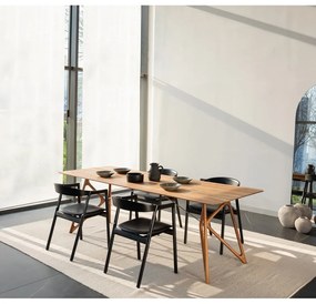 Scaun din lemn masiv de stejar Gazzda Muna, gri