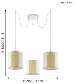 Eglo 43403 - Lustră pe cablu ARNHEM 3xE27/40W/230V