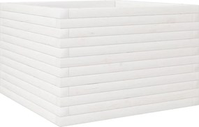 vidaXL Jardinieră de grădină, alb, 70x70x45,5 cm, lemn masiv de pin