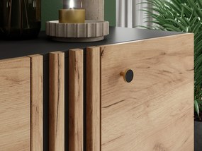 Comodă Dalde D4S (Stejar craft auriu + antracit). 1071345