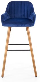 Scaun bar catifea H-93 albastru - H 98 cm