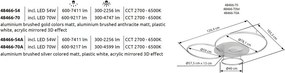 Lustra LED aplicata design circular INVERTINA auriu/antracit