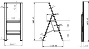 Scără pliantă Wenko Ladder Alu, înălțime 101 cm, alb