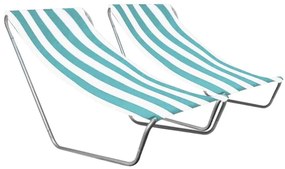 Set de 2 sezlonguri pliante pentru plaja SAND, dungi turcoaz