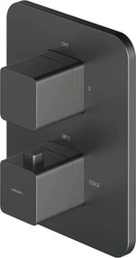 Baterie cada - dus incastrata Omnires Parma termostatata grafit cu corp ingropat