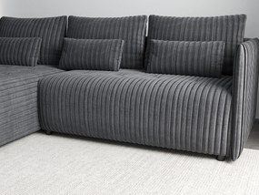 Colțar extensibil dumonde cu ladă de depozitare si sezut confortabil din spuma high-density, Malta Ambience Grey 235x185 cm