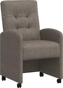 vidaXL Scaune de dining cu roți cu roți 2 pcs Gri 58 x 67 x 97 cm
