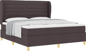 vidaXL Pat cu arcuri cu saltea Maro închis 200 x 180 cm țesătură