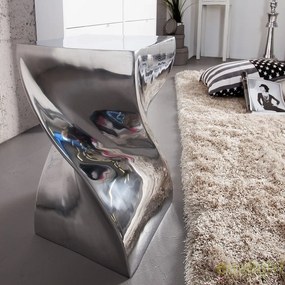 Taburete design deosebit Twist, argintiu