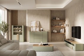 Masă de cafea Amilio 100 cm cu sertare - eucalipt / stejar Baltic Dune