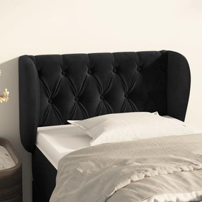 vidaXL Tăblie de pat cu aripioare negru 83x23x78/88 cm catifea