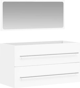 vidaXL Dulap de baie cu oglindă, alb, lemn prelucrat