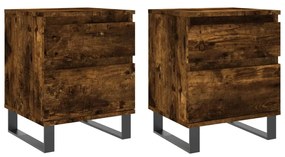 vidaXL Noptiere, 2 buc., stejar fumuriu, 40x35x50 cm, lemn compozit