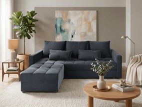 Canapea coltar extensibil ZENOVA 220 x 140 cm, reversibila - gri inchis