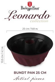 Tava pentru bundt 25 cm Leonardo Berlinger Haus BH 7996, antiaderenta, visiniu