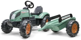 Tractor Falk pentru copii cu remorca Farm Lander, verde, FK 1054AB