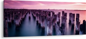 Tablou cu pari din lemn (120x50 cm)