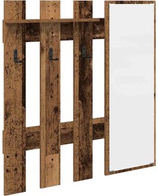 vidaXL Răcător de paltoane montat pe perete Pe perete Lemn vechi