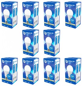 Set 10 Buc - Bec Brilliant LED, 15W (120W), 1200lm, lumina calda 3000k, 220V, E27 Lumina calda - 3000K, 10 buc