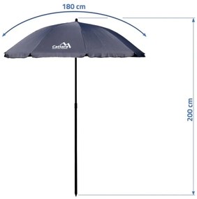 Umbrelă de soare pliabilă d. 1,8 m gri
