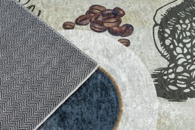 ANDRE 2835 covor lavabil Cafea bucatarie, anti-alunecare - verde / bej