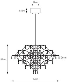 Lustră LED de cristal dimabilă pe cablu Markslöjd 108870 EFESOS LED/25W/230V d. 80 cm
