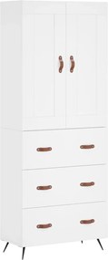 vidaXL Dulap înalt, alb, 69,5x34x180 cm, lemn compozit