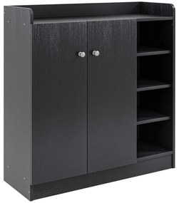 HOMCOM Dulap pentru Pantofi, Organizator Încălțăminte cu Design Compact, 83x30x90 cm, Negru | Aosom Romania