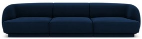 Canapea modulara Miley cu  3 locuri si tapiterie din catifea, albastru royal
