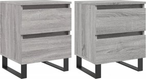 vidaXL Noptiere, 2 buc., gri sonoma, 40x35x50 cm, lemn compozit