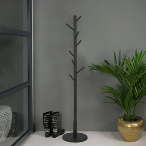 Cuier negru din lemn masiv de arbore de cauciuc Bro – Spinder Design