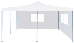 Pavilion pliabil cu 2 pereti laterali, alb, 5 x 5 m Alb, 5 x 5 m