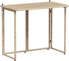 vidaXL Masă pliabilă de grădină bej 90x51x75 cm Poly Ratan