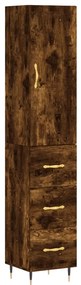 3198838 vidaXL Dulap înalt, stejar fumuriu, 34,5x34x180 cm, lemn prelucrat