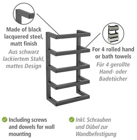 Suport de perete pentru prosoape din oțel Fondiro - Wenko