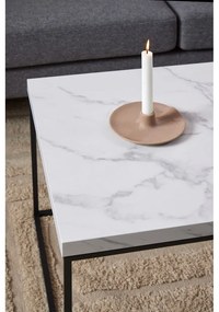 Măsuță de cafea albă cu blat cu aspect de marmură 55x110 cm Barossa – Actona