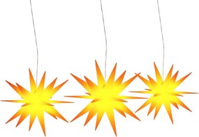 vidaXL Lumini de Crăciun cu LED-uri, 3 buc., galben, pliabil