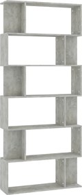 vidaXL Bibliotecă/Separator, gri beton, 80x24x192 cm, lemn prelucrat