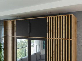 Suprastructură dulap Lenona Lux D4 (Stejar wotan + Negru) . 1104484