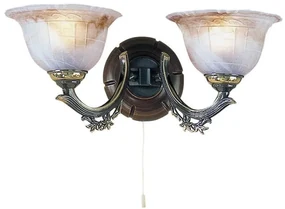 Aplica de perete rustica design italian din alama cu lemn 2801