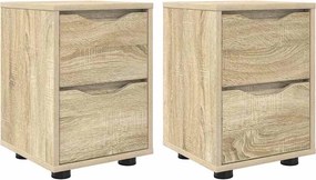 vidaXL Mese de noptieră 2 pcs Stejar Sonoma 30,5 x 30 x 43 cm