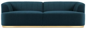 Canapea cu 3 locuri Goct cu tapiterie din tesatura structurala boucle, albastru