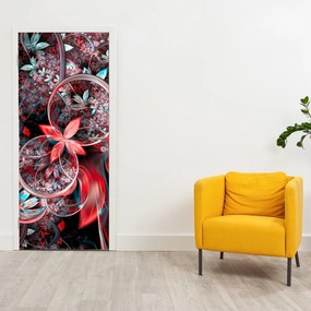 Fototapet pentru ușă - Abstract flori exotice (95x205cm)