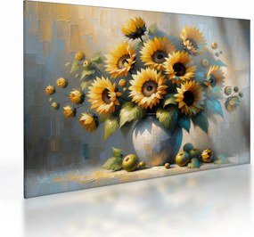 Tablou pe sticlă – Vază cu floarea-soarelui (70x50 cm)