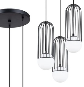 Lustră pe cablu Sollux SL.1336 BRINA 3xG9/8W/230V negru