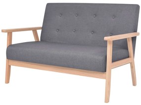 vidaXL Canapea cu 2 locuri, gri închis, material textil