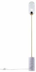 Lampă de podea Art Deco din alamă cu sticlă transparentă - Rid